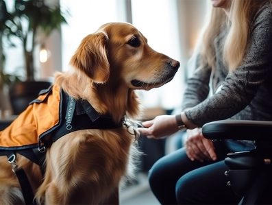 Assistenzhund bei einer Frau