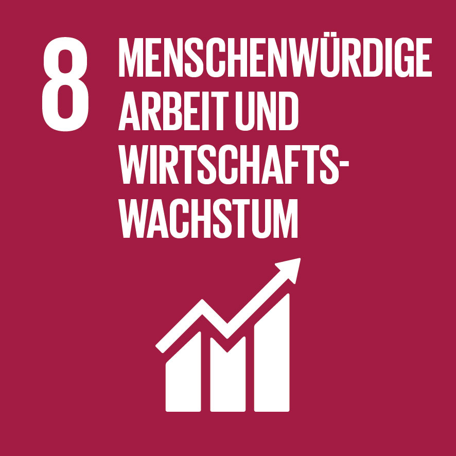 mera Icon MENSCHENWÜRDIGE ARBEIT UND WIRTSCHAFTSWACHSTUM mera Icon MENSCHENWÜRDIGE ARBEIT UND WIRTSCHAFTSWACHSTUM