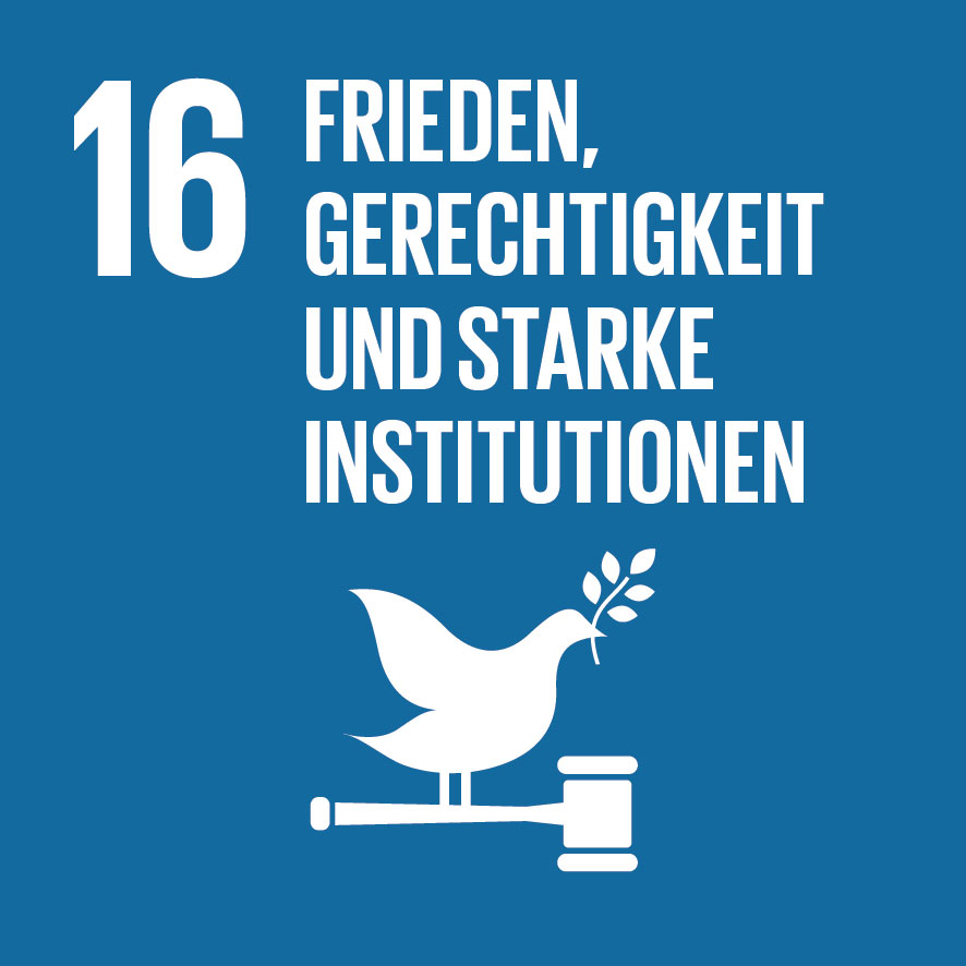 mera Icon FRIEDEN, GERECHTIGKEIT UND STARKE INSTITUTIONEN mera Icon FRIEDEN, GERECHTIGKEIT UND STARKE INSTITUTIONEN