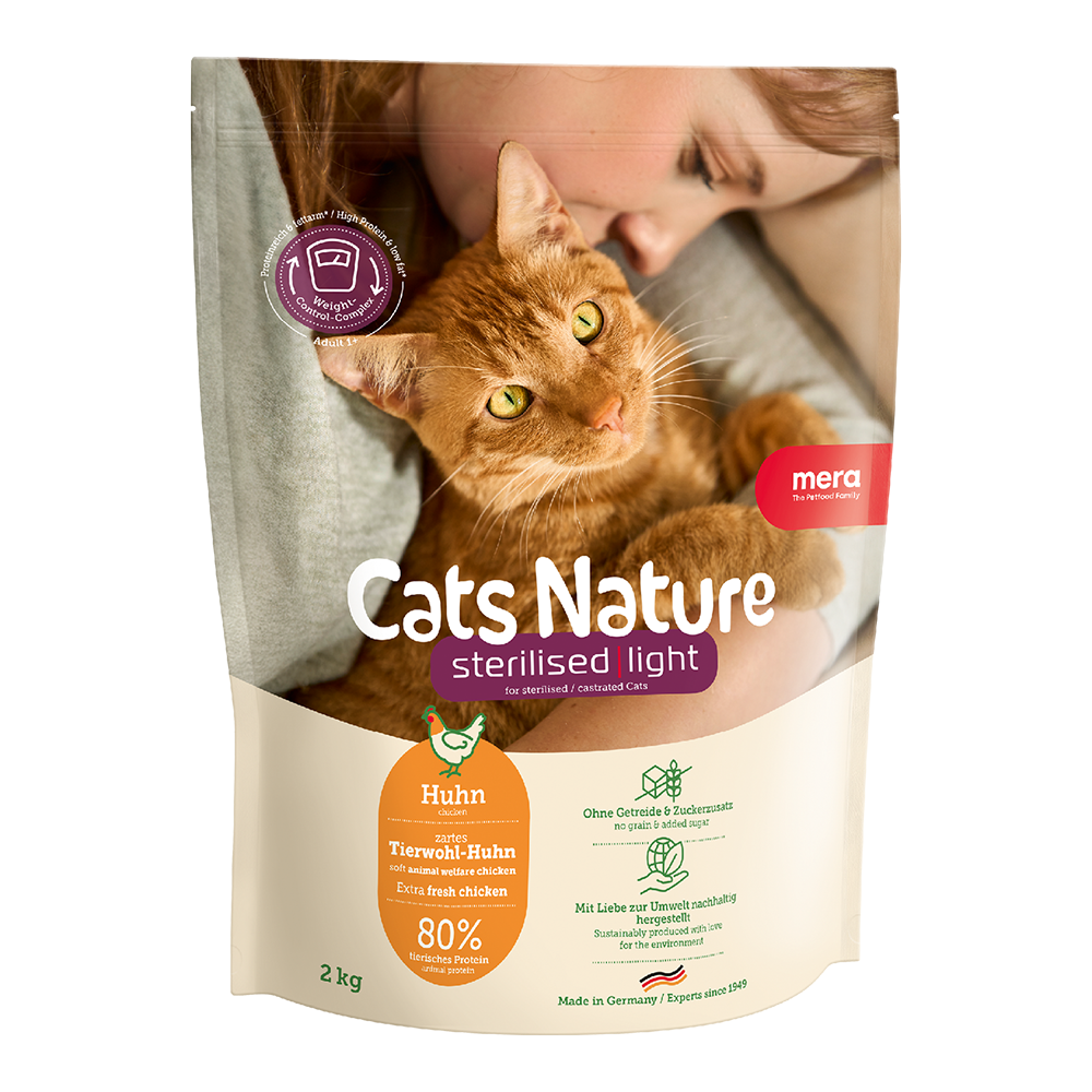 mera Cats Nature Sterilised light Huhn Packshot mera Cats Nature Sterilised light Huhn Packshot