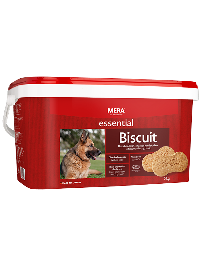 Hundefutter MERA essential biscuit Der schmackhafte knackige Hundekuchen