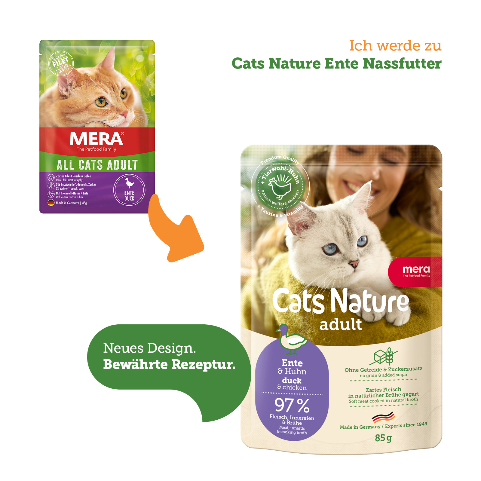 Cats wird zu Cats Nature - Ente Nassfutter Cats wird zu Cats Nature - Ente Nassfutter