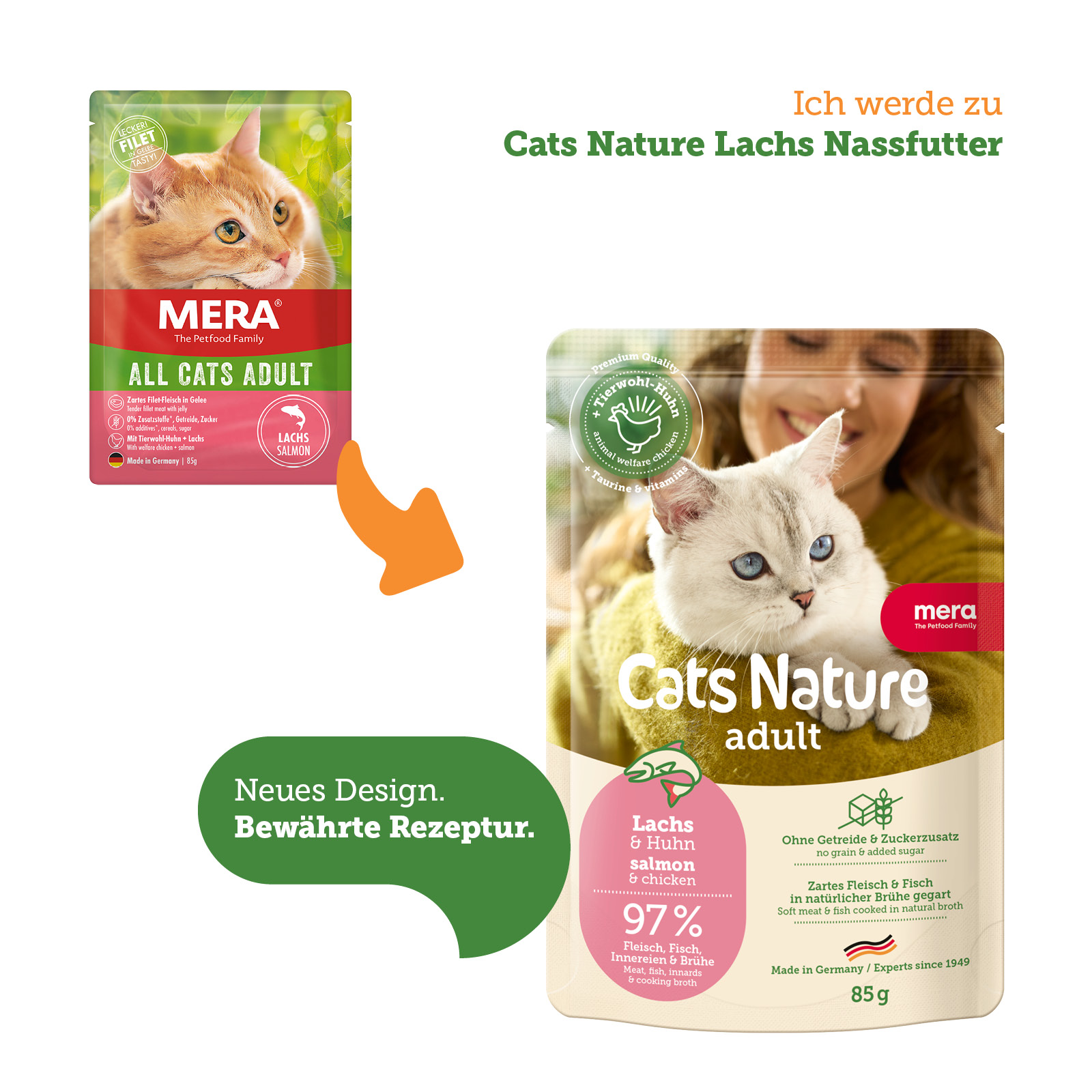 Cats wird zu Cats Nature - Lachs Nassfutter Cats wird zu Cats Nature - Lachs Nassfutter