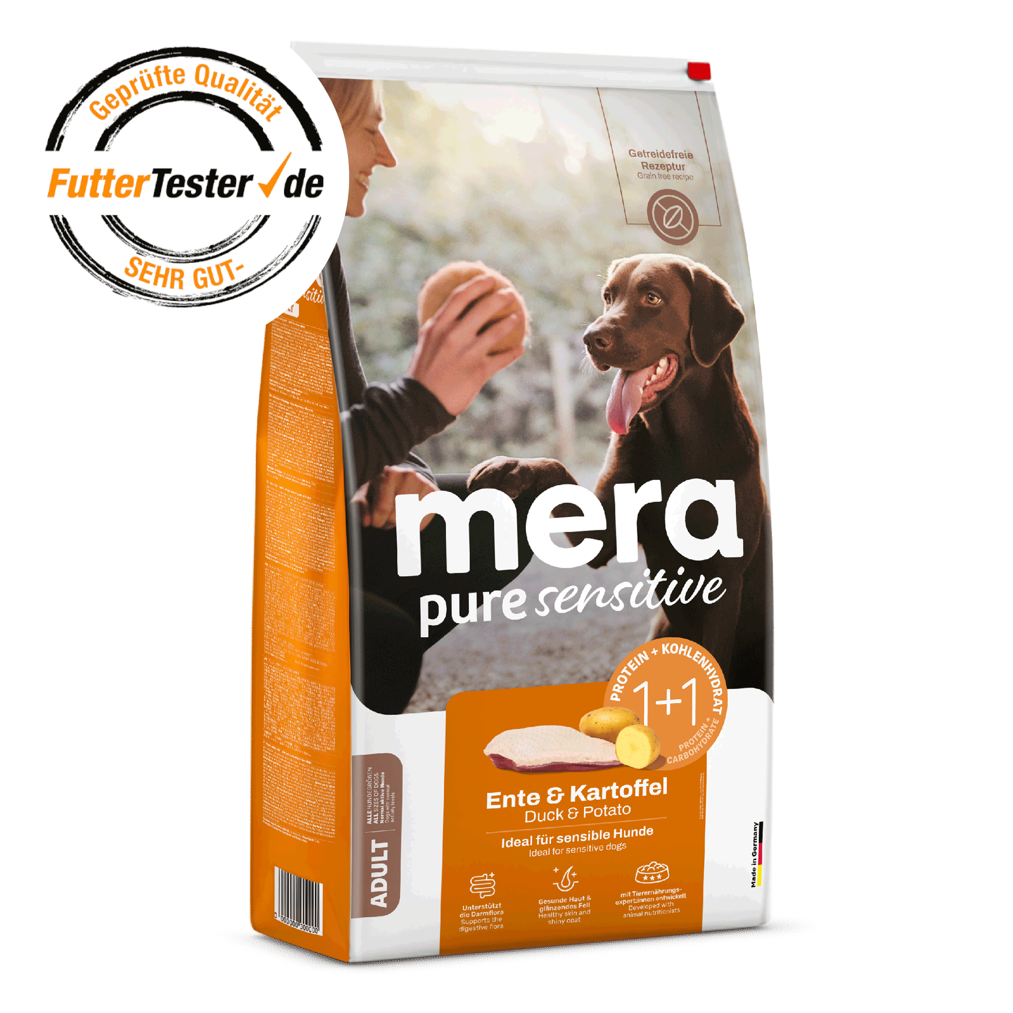 Ente & Kartoffel Trockenfutter - Futtertester.de Siegel